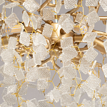 Люстра подвесная золотого цвета с декоративными ветвями и прозрачными рельефными подвесками FAIRYTREE Light варинант исполнения - 9 | Loft Concept в Брянске