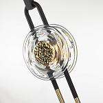 Подвесной светильник с черным основанием и золотистым декором Bruno варинант исполнения - 3 | Loft Concept в Брянске