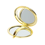 Зеркало карманное складное круглое из натурального камня Малахит с Хризоколлой в подарочной упаковке Gold Stone Mirrors варинант исполнения - 3 | Loft Concept в Брянске