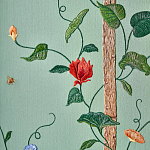 Обои с вышивкой ручной работы Floral Lattice Original colourway on wool sateen варинант исполнения - 2 | Loft Concept в Брянске