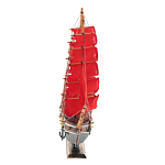 Декоративная модель деревянного парусника с красными парусами в подарочной упаковке With The low варинант исполнения - 2 | Loft Concept в Брянске