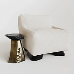 Кресло Cannes с мягкой обивкой букле молочного цвета  варинант исполнения - 2 | Loft Concept в Брянске