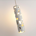 Подвесной светильник с цилиндрическим белым бетонным плафоном Terrazzo Light варинант исполнения - 5 | Loft Concept в Брянске