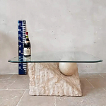 Дизайнерский журнальный стол в виде раковины с жемчужиной под прозрачной столешницей Fahin варинант исполнения - 3 | Loft Concept в Брянске