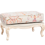 Мягкая банкетка из массива бука серая с растительным орнаментом Raffael Grey Floral Banquette варинант исполнения - 1 | Loft Concept в Брянске