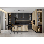 Черный матовый кухонный гарнитур с фасадом под дерево Axelle Kitchen Set варинант исполнения - 3 | Loft Concept в Брянске