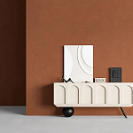 Дизайнерский комод с фактурным фасадом и чёрной ножкой в форме шара Samanta варинант исполнения - 2 | Loft Concept в Брянске