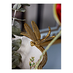 Ваза из фарфора черная с цветочной росписью и бронзовой стрекозой Spring Garden варинант исполнения - 6 | Loft Concept в Брянске