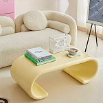 Дизайнерский журнальный стол жёлтый округлой формы Bonyn варинант исполнения - 1 | Loft Concept в Брянске