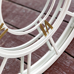 Зеркало настенное в белой металлической раме в виде часов Mirror Tower Clock варинант исполнения - 3 | Loft Concept в Брянске