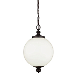 Подвесной светильник с белым стеклянным плафоном в форме шара на цепи Feiss варинант исполнения - 1 | Loft Concept в Брянске