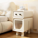 Тумбочка прикроватная с ящиком и стеклянной дверцей Робот Robot Bedside варинант исполнения - 2 | Loft Concept в Брянске