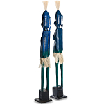 Комплект из 2-х деревянных статуэток Asmat Tall Statuettes Blue варинант исполнения - 2 | Loft Concept в Брянске