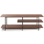 ТВ-тумба с полками из массива ореха Derick Wooden TV Stand варинант исполнения - 1 | Loft Concept в Брянске