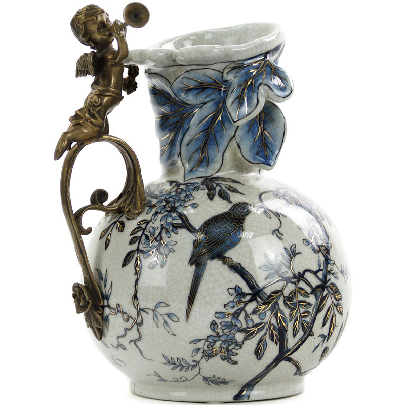 Ваза Blue and Bronze Angel Holder Белый Бронза Синий Ваза Blue and Bronze Angel Holder Белый Бронза Синий в Брянске | Loft Concept