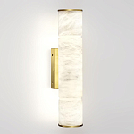 Бра с цилиндрическим плафоном из белого алебастра на прямоугольном основании Латунь Cryptocrystalline Stone варинант исполнения - 1 | Loft Concept в Брянске