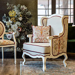 Кресло из массива бука бежевое с растительным орнаментом Raffael Beige Floral Armchair варинант исполнения - 8 | Loft Concept в Брянске