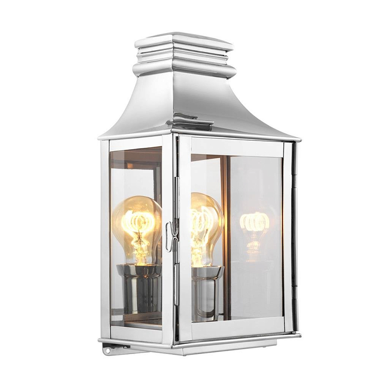 Бра Eichholtz Wall Lamp Primo S Nickel Никель Прозрачное Стекло в Брянске | Loft Concept 