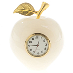 Часы настольные в виде яблока из натурального камня Оникс Stone Clock варинант исполнения - 3 | Loft Concept в Брянске