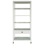 Стеллаж Elsa Dreams White со стеклянными полками и ящиком варинант исполнения - 6 | Loft Concept в Брянске