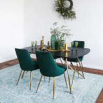 Обеденный стол на металлических ножках Ward Brass Dining Table варинант исполнения - 6 | Loft Concept в Брянске