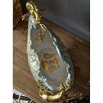 Чаша голубого цвета с оранментом и и бронзовыми фигурами леопардов Eden Garden варинант исполнения - 9 | Loft Concept в Брянске