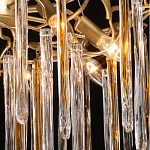 Люстра подвесная золотого цвета с разветвленными ветвями и прозрачными стеклянными подвесками Droplet Chandelier варинант исполнения - 5 | Loft Concept в Брянске