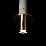 Подвесной светильник с узким цилиндрическим плафоном и золотым металлическим декором Concrete Pipe варинант исполнения - 16 | Loft Concept в Брянске