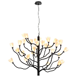 Люстра подвесная черного цвета с ветвями и белыми фарфоровыми цветами Floralis варинант исполнения - 11 | Loft Concept в Брянске