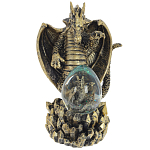 Декоративная статуэтка Дракон и стеклянное яйцо Dragon and Glass Egg Gold Black варинант исполнения - 2 | Loft Concept в Брянске