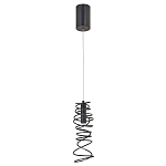 Подвесной светильник светодиодный из металла со спиральным декоративным элементом черный Metal Spiral варинант исполнения - 2 | Loft Concept в Брянске