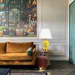 Настольная лампа желтая с изображением птиц Slip Away варинант исполнения - 5 | Loft Concept в Брянске