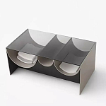 Дизайнерский журнальный стол с полукруглыми полками под столешницей Tiwoberoc варинант исполнения - 1 | Loft Concept в Брянске