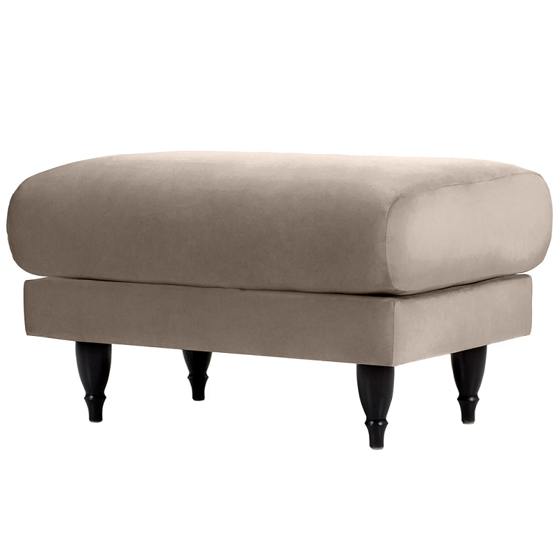 Мягкий пуф на деревянных ножках Garner Pouf Мульти Черный в Брянске | Loft Concept 