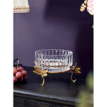 Чаша из прозрачного стекла на бронзовых ножках в виде стрекоз Eden Garden варинант исполнения - 2 | Loft Concept в Брянске