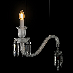 Подвесной светильник стеклянный в виде канделябра Curved Glass Chandelier варинант исполнения - 4 | Loft Concept в Брянске