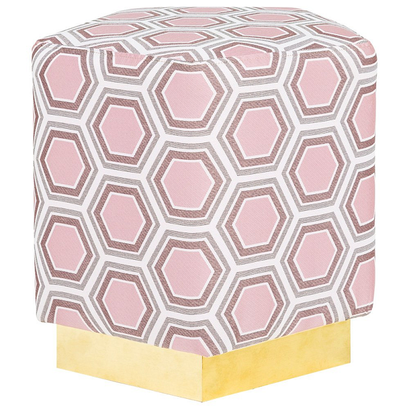 Пуф Hexagon Pink Geometry Латунь Розовый пастельный Белый в Брянске | Loft Concept 