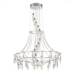 Люстра подвесная из металла с хрустальными прозрачными подвесками Quasar 81 варинант исполнения - 9 | Loft Concept в Брянске