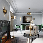 Бра с изогнутым плафоном на бронзовом основании с вертикальным декором из металлических трубок Sohne варинант исполнения - 2 | Loft Concept в Брянске