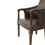 Кресло кожаное на 4-х деревянных ножках из массива березы Ethan Armchair brown варинант исполнения - 4 | Loft Concept в Брянске