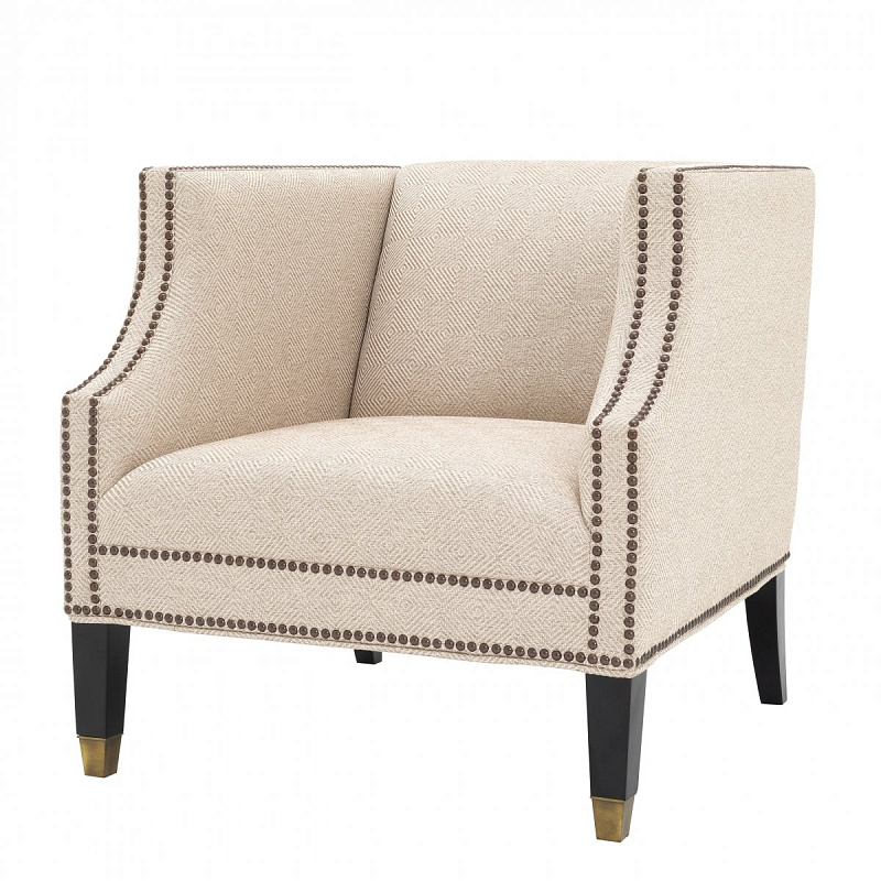 Кресло Eichholtz Chair Doheny Песочный Черный Латунь Кресло Eichholtz Chair Doheny Песочный Черный Латунь в Брянске | Loft Concept