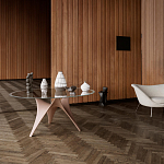 Дизайнерский круглый обеденный стол стеклянный с фигурным подстольем из цемента ARC Dining Table варинант исполнения - 2 | Loft Concept в Брянске