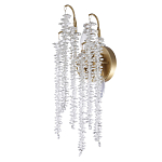 Бра с хрустальными прозрачными подвесками и круглым основанием золотого цвета FAIRYTREE Light варинант исполнения - 1 | Loft Concept в Брянске