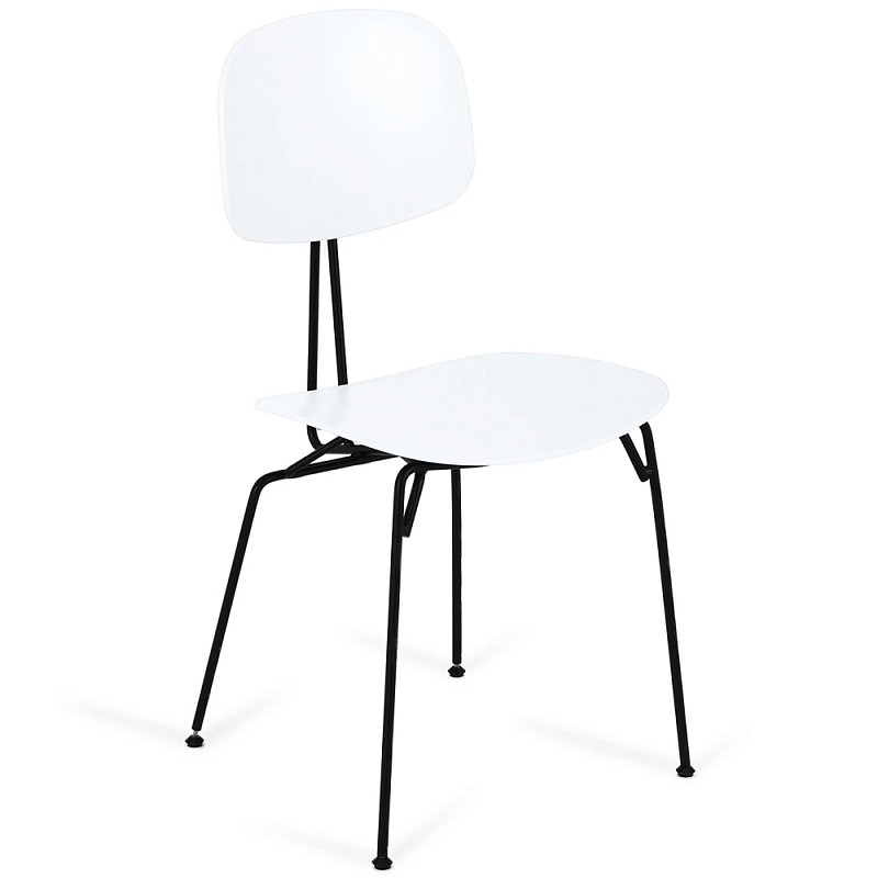 Стул на металлических ножках Travis Chair White Белый Черный Стул на металлических ножках Travis Chair White Белый Черный в Брянске | Loft Concept