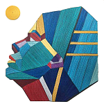 Арт объект на стену из нитей Девушка и Солнце wall panel Girl and Sun варинант исполнения - 2 | Loft Concept в Брянске