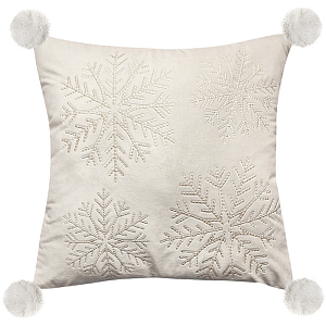 Декоративная подушка с помпонами Snowflakes