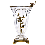 Ваза из прозрачного стекла с бронзовой вставкой в виде цветущей ветви Eden Garden porcelain and bronze варинант исполнения - 1 | Loft Concept в Брянске
