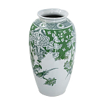 Ваза высокая с зелеными цветочными и птичьими мотивами Vase Inspired by Nature варинант исполнения - 2 | Loft Concept в Брянске