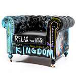 Кресло "Баския и Уорхол" Basquiat Warhol graffiti chair натуральная кожа варинант исполнения - 10 | Loft Concept в Брянске