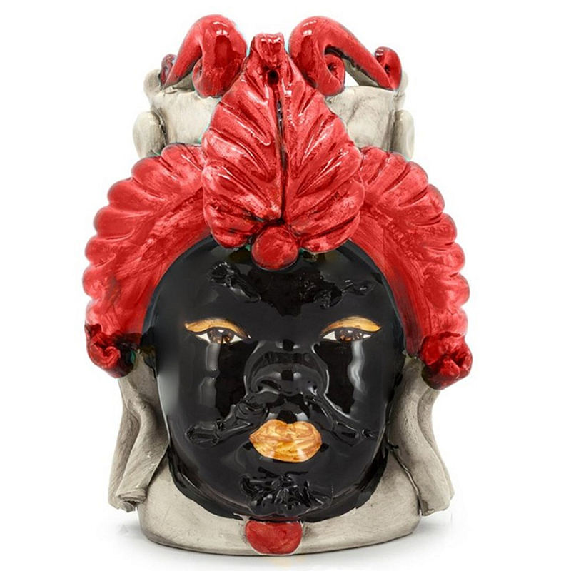 Ваза Vase Moro Man Small Red Черный Красный Бежевый Ваза Vase Moro Man Small Red Черный Красный Бежевый в Брянске | Loft Concept